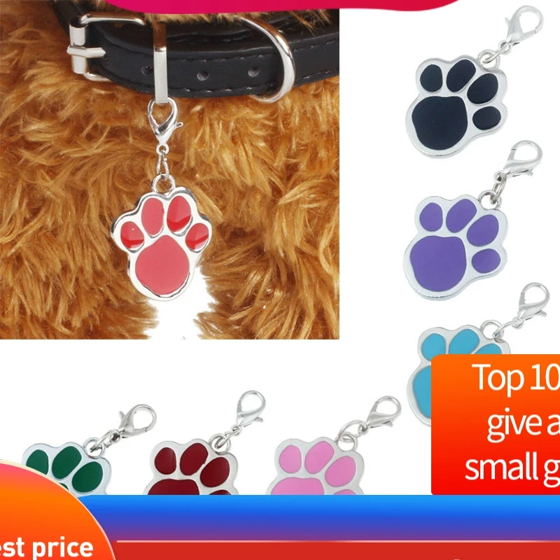 

Dog Tag Pet Pendant Fashion Popular Footprints Puppy Rhinestone Pendant Lovely Pet Jewelry Accesorios Perros #ZH