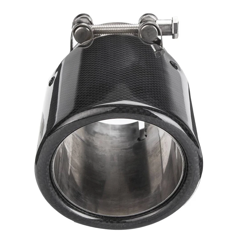 Универсальный 80Mm-In 101Mm-Out глянцевый черный автомобиль из углеродного волокна выхлопной Хвост задний наконечник трубы глушитель