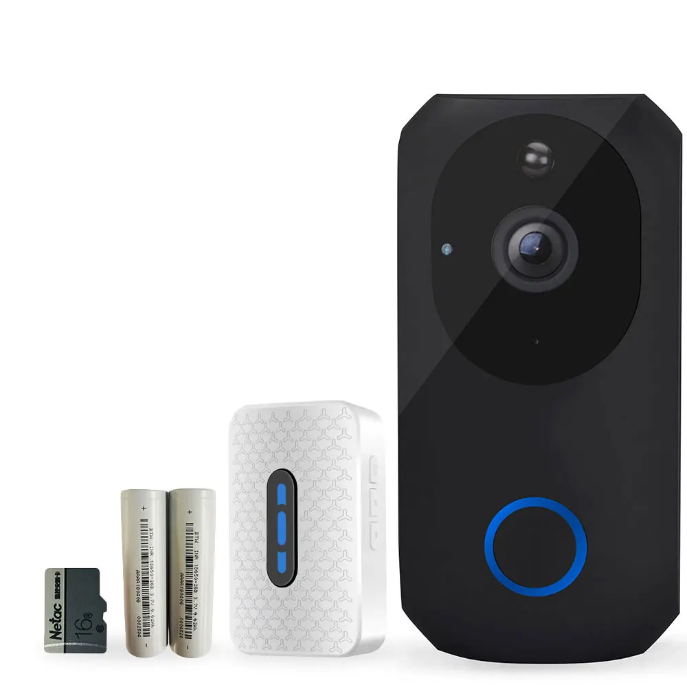 Многофункциональный 1080P высокой четкости Интеллектуальный wifi Визуальный дверной звонок с внутренним приемником Дин-Донг помощник домашней безопасности