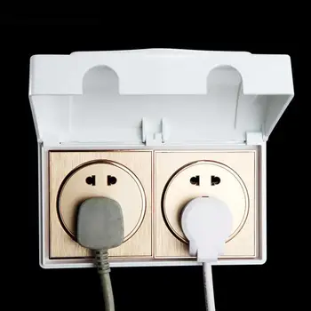 

Two-piece Conjoined Double 86-type Switch Socket Splash Box Socket Splash Box White Double Socket Protector Plug Box
