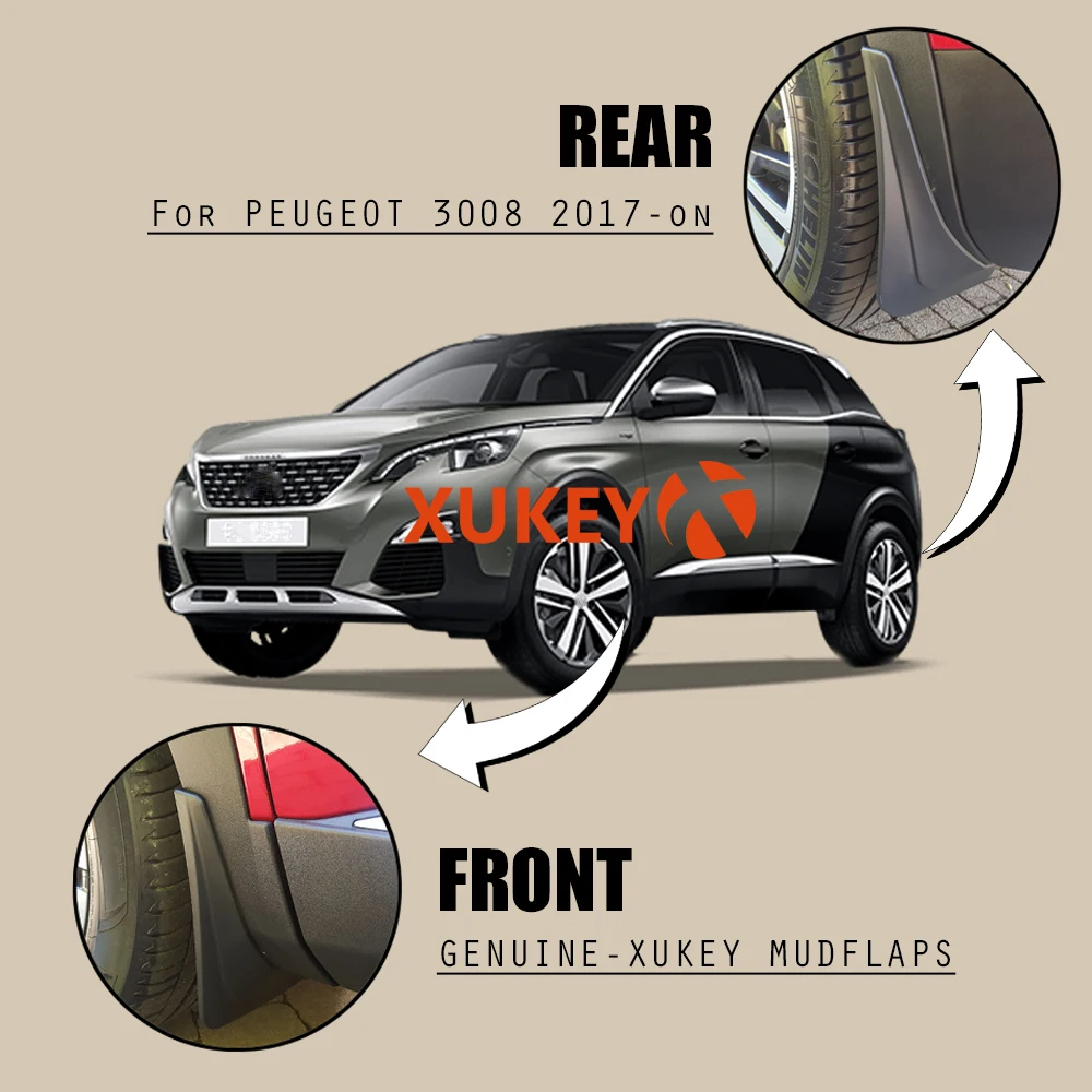 Для peugeot 3008 Mk2 GT 4 шт./компл. литой Брызговики-лицевая сторона