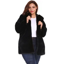 Большой размер 6XL, высокое качество, модное плюшевое пальто из искусственного меха для женщин, на молнии, с карманами, тонкая черная Толстая теплая меховая куртка, новинка