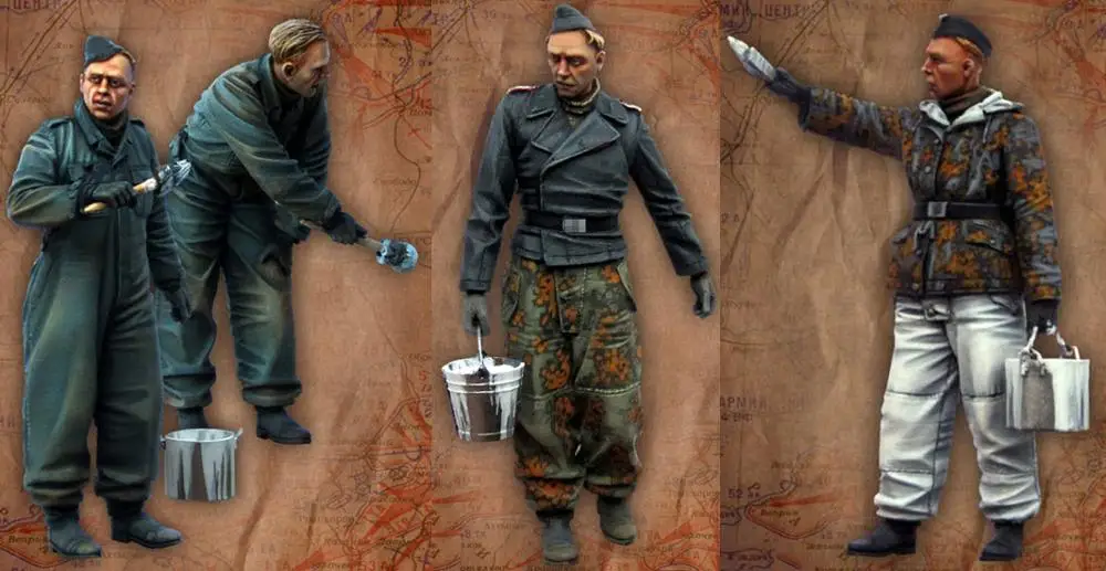 

1/35 Soldiers Painting Tank Resin Figure Building Kit