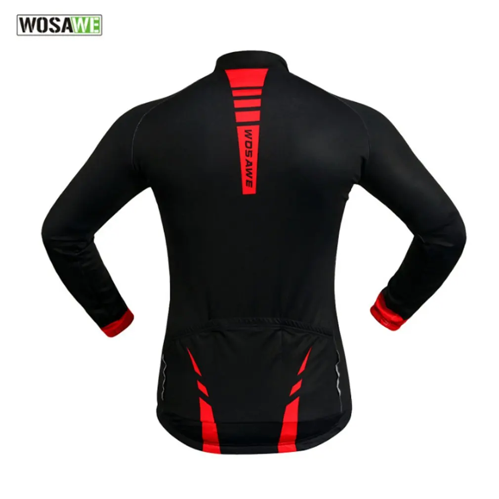 WOSAWE BC274 Unisex Autumn Winter Cycling Jacket Warm Long Sleeve Fleece Lining Cycling Wind Coat Cycling Dust Coat