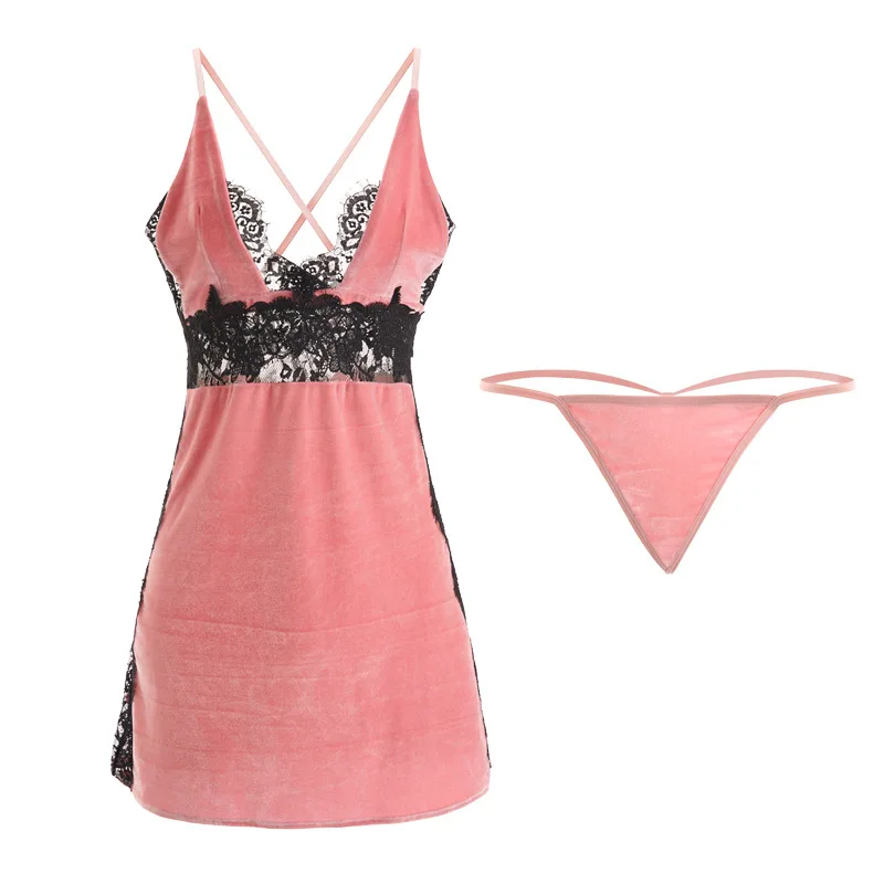 Pajamas Sexy Pajamas Women's Safety Vest Sleeveless Nightdress  Women Sleepwear Underwear Wedding Night Sling Nightdress Nighty
