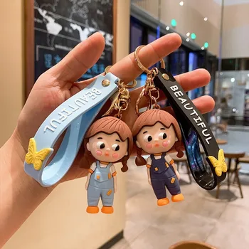 

Girls cute cartoon silicone key foil pendant bag pendant pendant bag doll bag car personality creative keychain.
