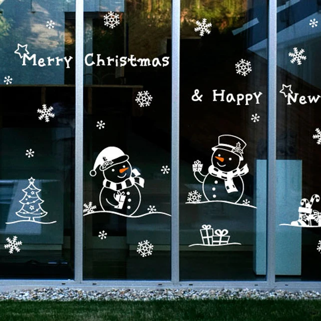 

Large Christmas Sticker X mas Decal Posters Vinyl Wall Decals Decor Mural Glass Shop Window Home Decoration