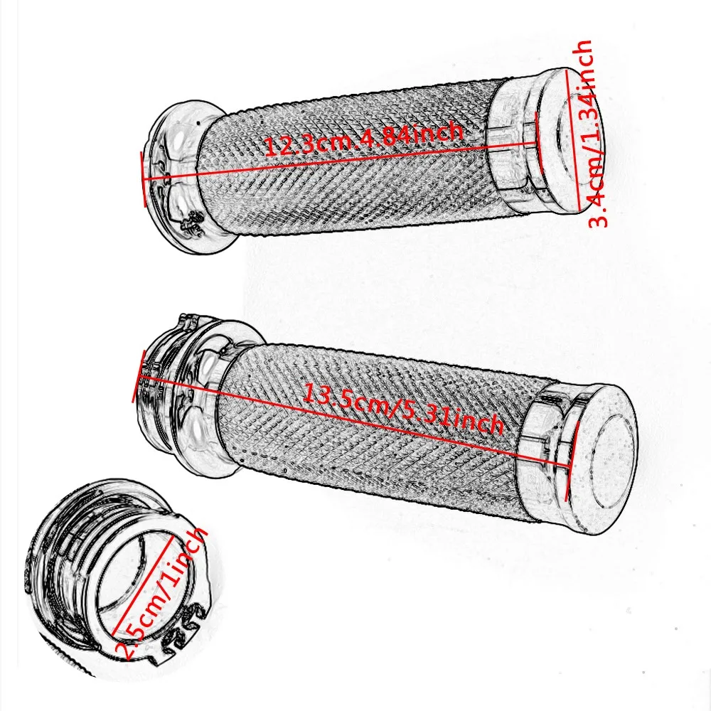 Универсальные мотоциклетные рукоятки 1 дюймов 25 мм, резиновые черные рукоятки для Harley Touring Road King, Softail Bobber, Кафе Racer