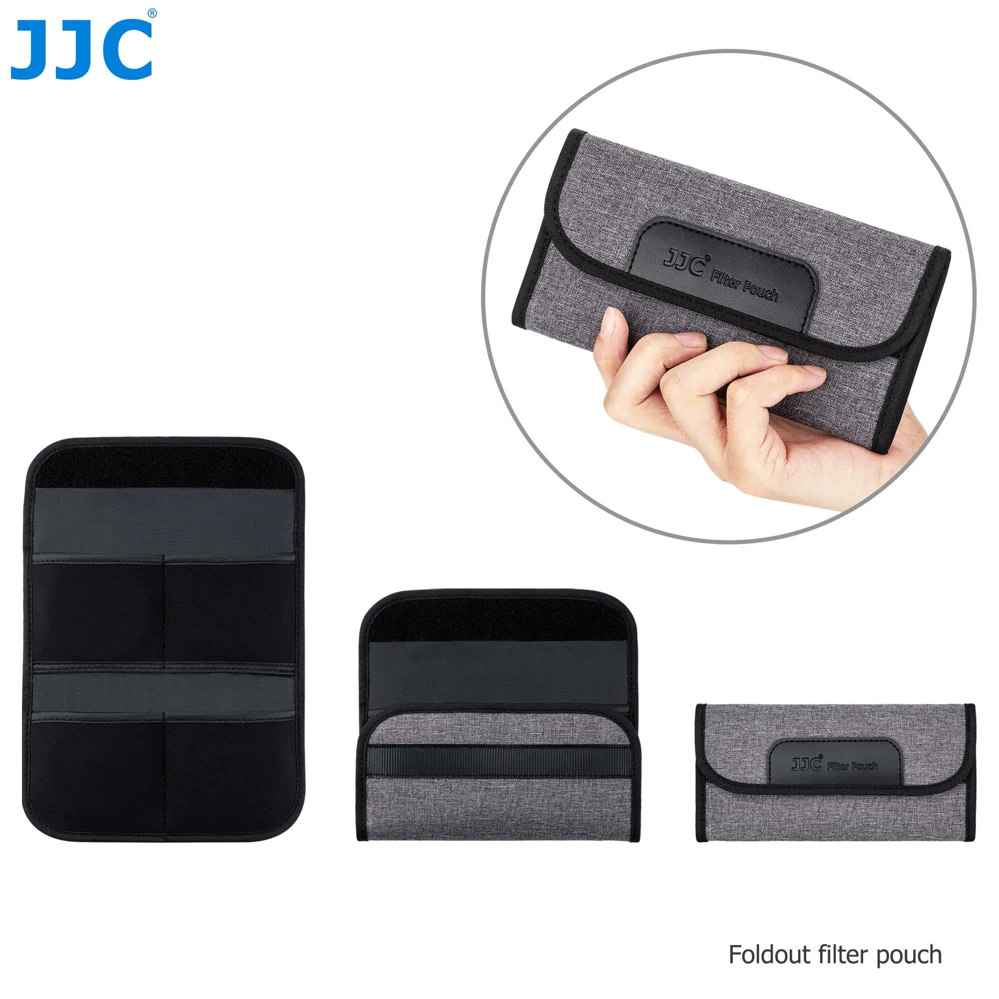 

JJC 4 Slots Camera Lens Filter Case Filter Pouch Holder Wallet Storage Bag for UV CPL ND Filter for Nikon Canon Sony Fuji DSLR