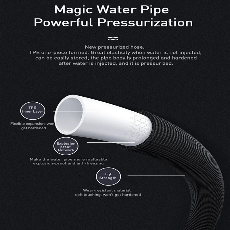 Car Washer Washing Gun High Pressure Hose Cleaner Cars Sprayer Nozzle Magic Flexible Hose Auto Water Power Garden Water Jet