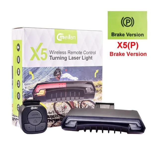 X5 Brake version Meilan X5 беспроводной велосипед заднего света лазерный задний фонарь Смарт USB перезаряжаемые аксессуары для велоспорта giyo r1 пульт дистанционного поворота led - Цвет: X5 Brake version
