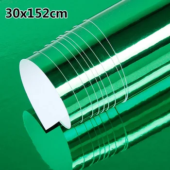 

Reflective Gloss Chrome Wrap Body Car Sticker Roll Sheet Decor UV Resistant Decal Vinyl Film Covering Exterior