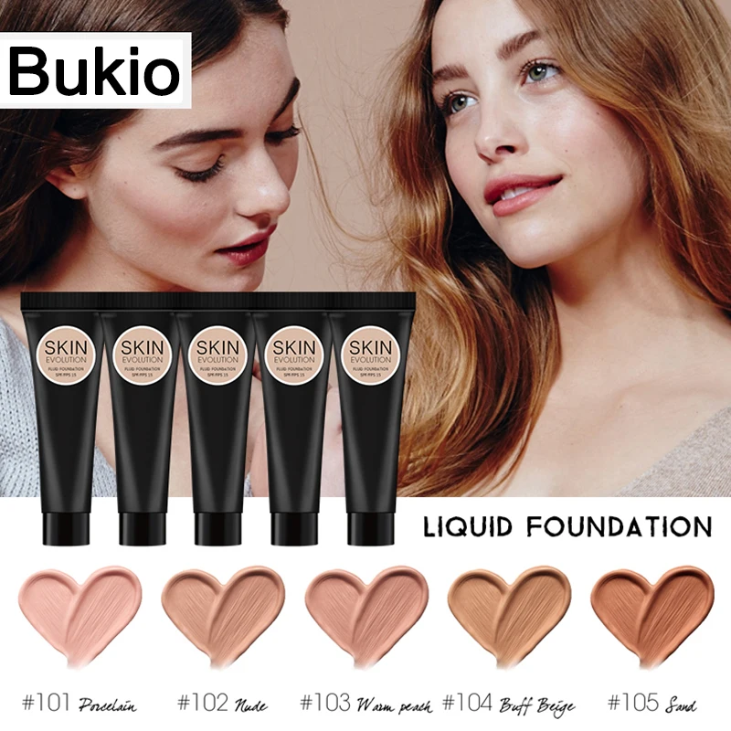 

Bukio Matte Foundation Base Face Concealer Cosmetic Full Coverage Face BB Foundation Makeup Trial Pack Liquid Foundation Cream