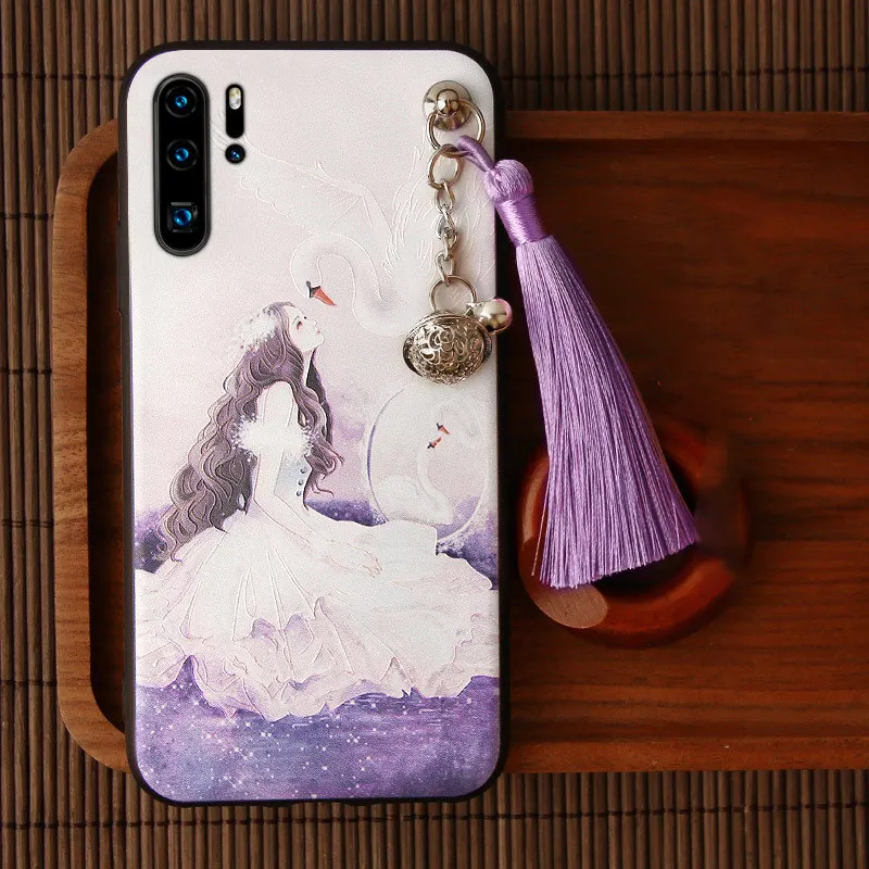 Pattern E 3D рельефный чехол для samsung Galaxy Note 10 Plus 5G 9 8 S10 S9 S8 Plus, чехол с кисточкой, тисненый противоударный мягкий чехол на заднюю панель, чехол - Color: Pattern E