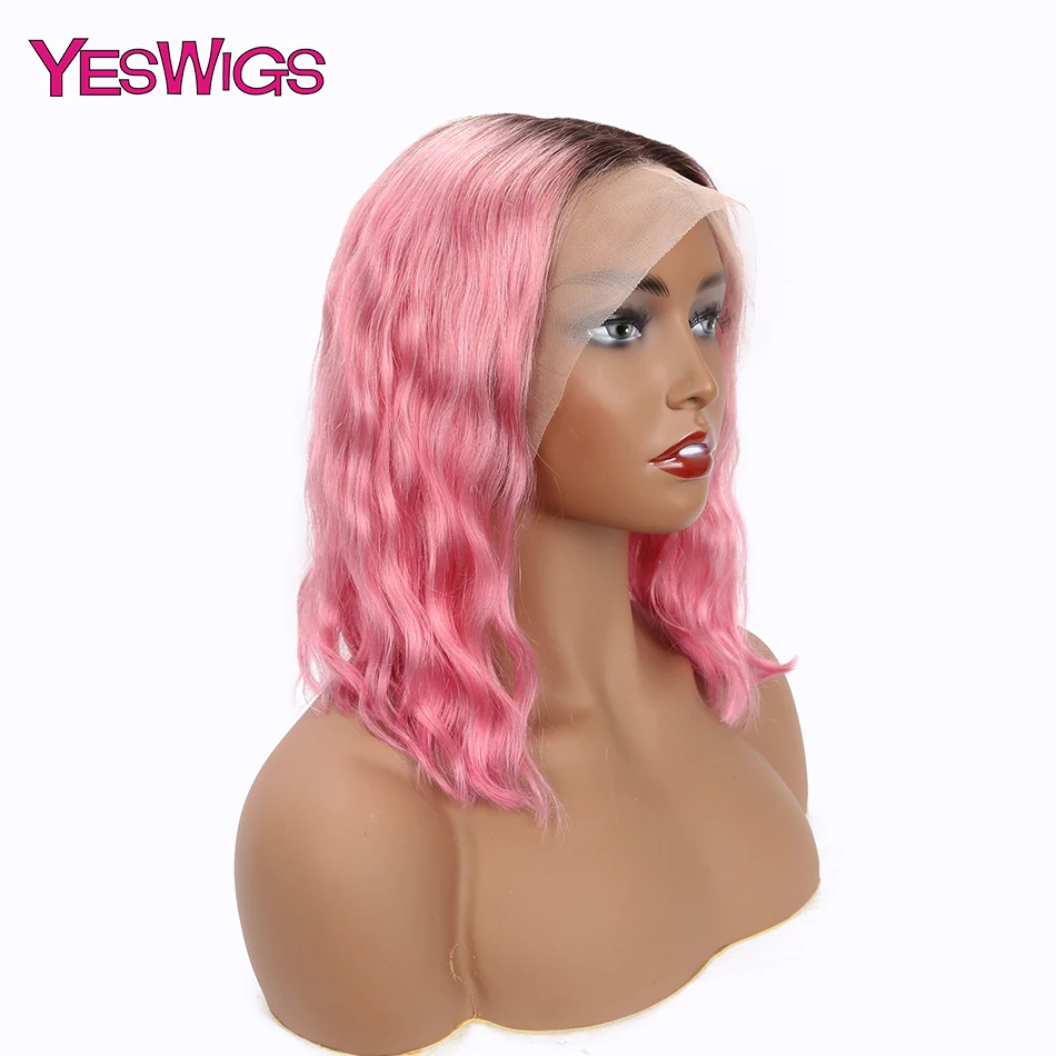 100% human hair wig for lace frontal wigs pink color black women saleing humain mink ombre  (1)