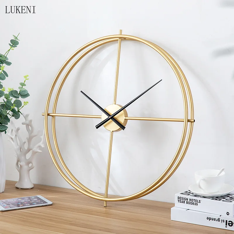 European Creative Metal Wrought Iron Clock Round Large Size Wall Living Room Bedroom Watch Hanging Decorations | Дом и сад