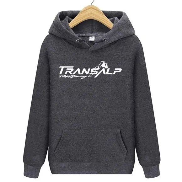 Новые Брендовые мужские мотоциклетные толстовки Transalp стиль 650 XL700V мужские толстовки с капюшоном для любителей мотоциклов JDM женские толстовки куртка - Цвет: Темно-серый