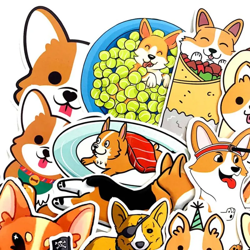 

25 Pcs Mixed Corgi Stickers Graffiti Sticker For Kid DIY Skateboard Laptop Phone Car Bicycle/Decorative Scrapbooking
