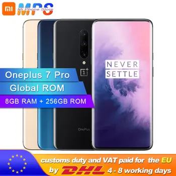 Перейти на Алиэкспресс и купить Смартфон Oneplus 7 Pro, глобальная прошивка, 8 Гб ОЗУ 256 Гб ПЗУ, Snapdragon 855, 6,67 дюйма, 90 Гц, AMOLED дисплей, сканер отпечатка пальца, камера 48 МП