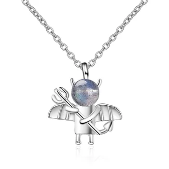 

925 Sterling Silver Demon Charm Necklaces & Pendants Choker Link Chain Necklace Jewelry dz843