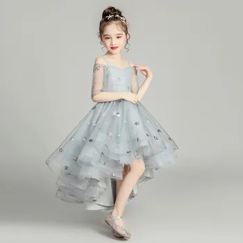 

Girls Dress Flower Girl Wedding Banquet Dress Kids Girl Elegant Princess Dress Children Evening Dress Model Catwalk Show Clothes