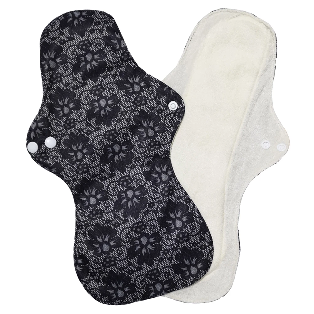 Reusable Hygiene Menstrual Pads Heavy Flow Women Sanitary Pads Organic Bamboo Charcoal Lady Cloth Pad Overnight Use