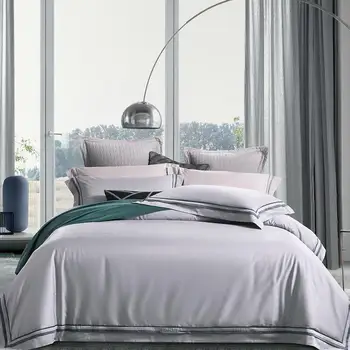 

Luxury Egyptian Cotton Bedding Set Brief Hotel style Grey Green Reversible Egyptian Cotton Duvet Cover Bedding set Bed Linen Set