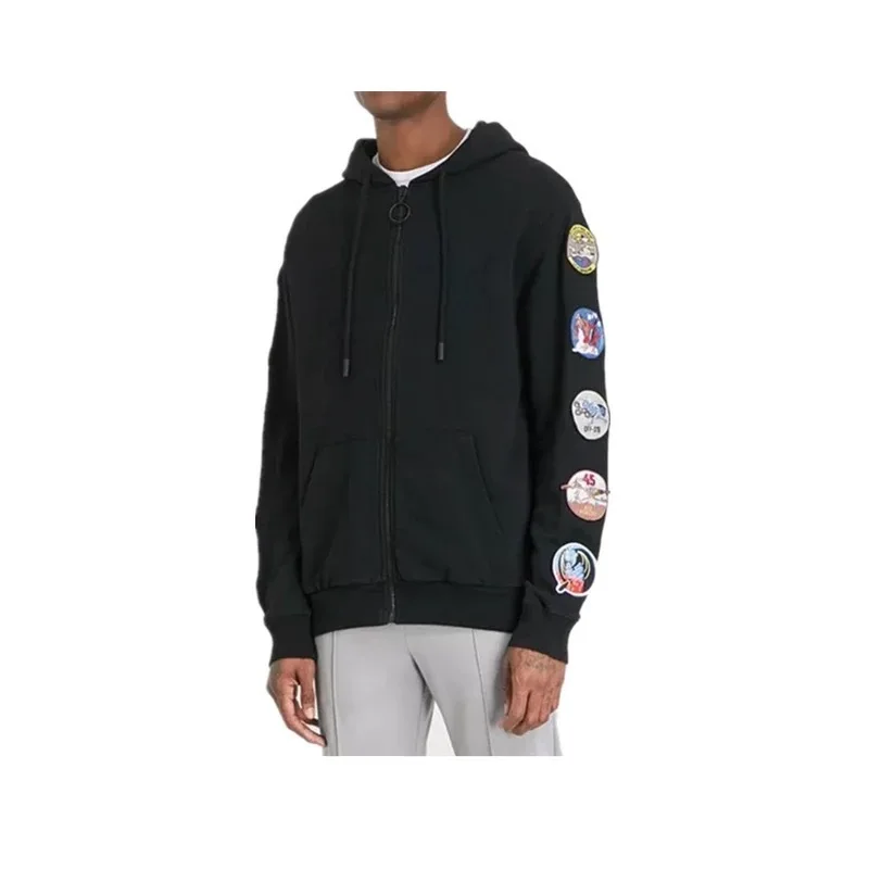 

2018 Autumn And Winter New Style Europe And America Popular Brand Multi-Badge Jacket Ow Arrowhead Street Fashion Lovers Coat