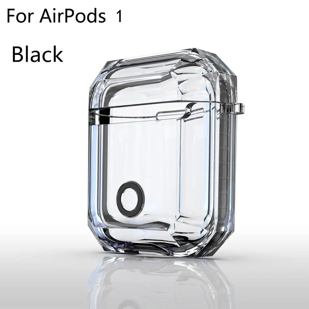 black for 1 Мягкий прозрачный чехол для наушников Apple Air Pods, беспроводные наушники, защитный чехол, аксессуары для наушников, чехол для Airpod 1 2 - Цвет: black for 1