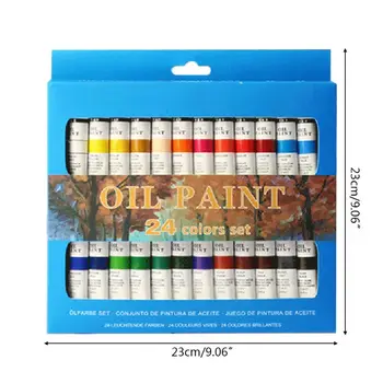 

24 Colors Professional Oil Painting Paint Drawing Pigment 12ml Tubes Set Artist