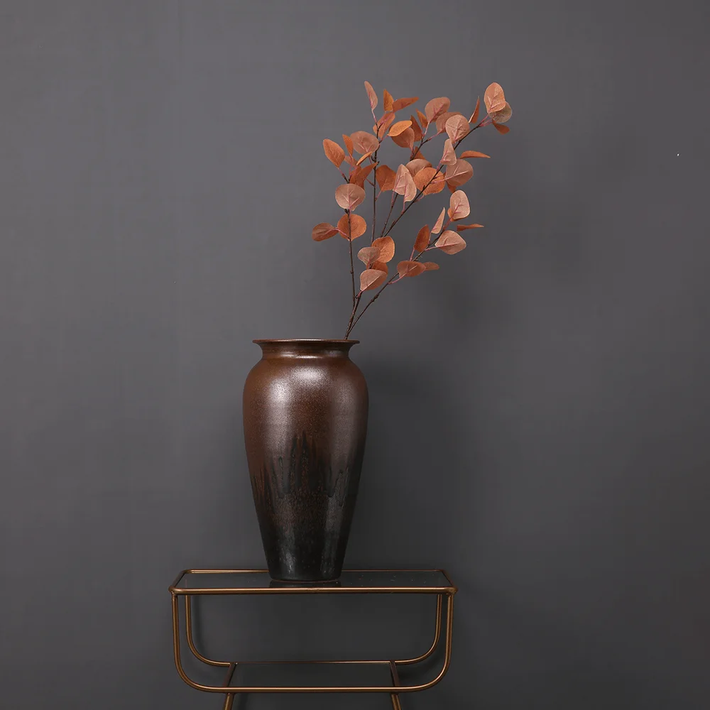 maple red Искусственный серебряный доллар, ветка эвкалипта, искусственная зелень и листва в 5 классических цветах-3" высокий - Цвет: maple red
