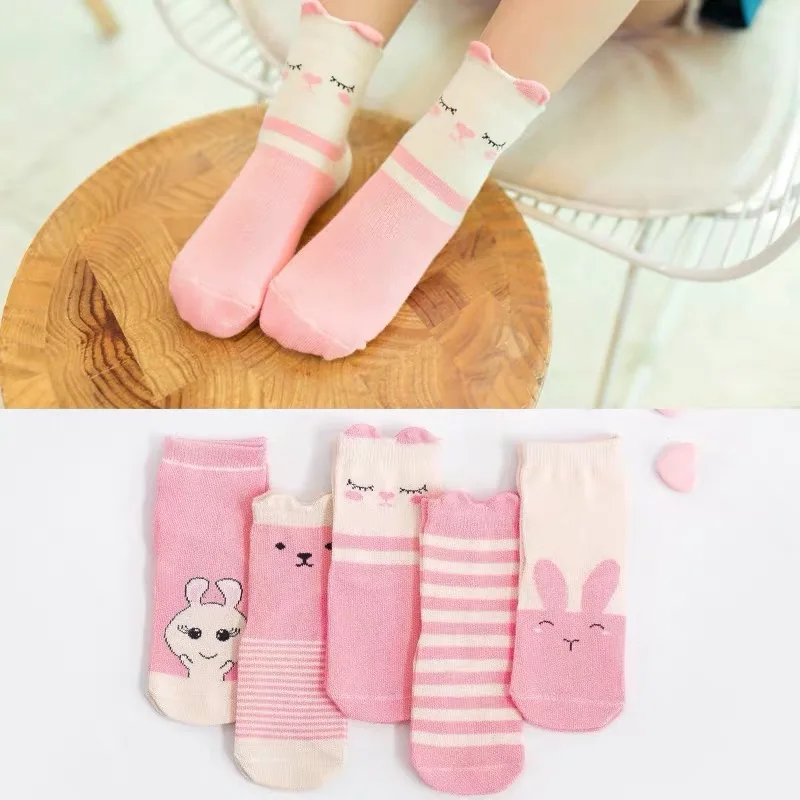 5 Pairs Kid Sock for 0-12Y Girls Boy Spring Summer Newborn Baby Boy Socks Meias Para Bebe baby winter warm sock baby socks - Color: 3