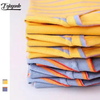 

FOJAGANTO Brand Men Striped T-Shirt High Street Men's O-Neck Short Sleeve T Shirt Summer New Male Trend Wild T Shirts Tops