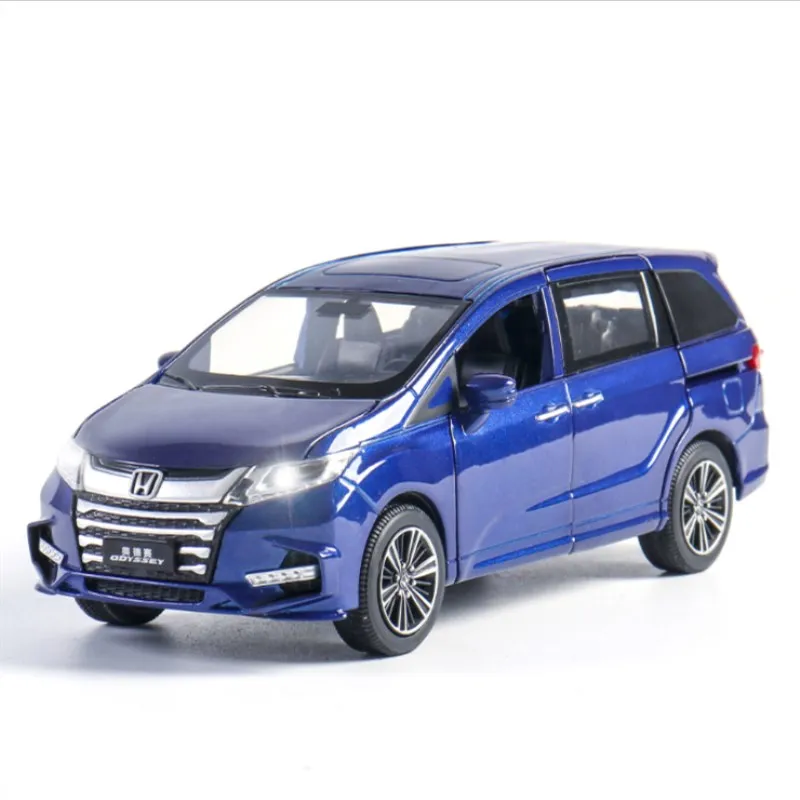 

1: 32 Simulation Honda Odyssey Children's Toy Alloy Nanny Car With Sound And Light Door Opening Model Boy Gift Blue