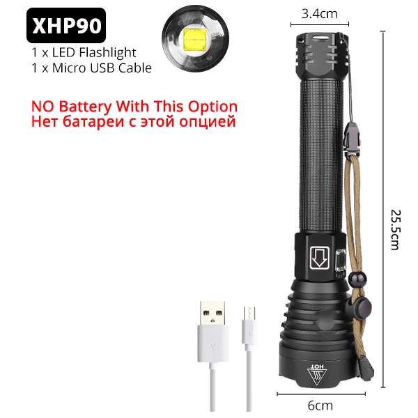XLamp XHP90 самый мощный Usb масштабируемый светодиодный флэш-светильник Xhp70.2 тактический флэш-светильник фонарь 26650 или 18650 Аккумулятор для охоты - Испускаемый цвет: Option E
