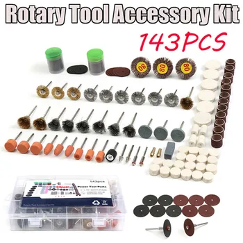 

143pcs Mini Drill Bit Set Abrasive Multi Rotary Grinding Sanding Polishing Cutting Tools Kit for Diyer Dremel Accessories Set