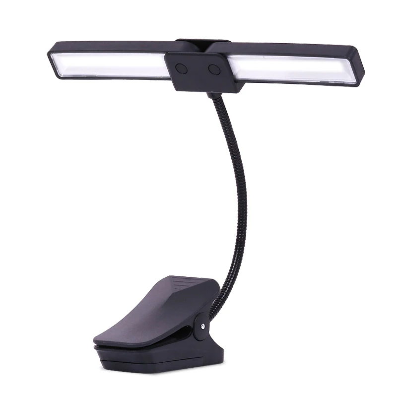 

Light Music Stand Portable Battery Powered Music Score Stand Lamp Book Reading Led Light Foldable Double-Headed Piano Light