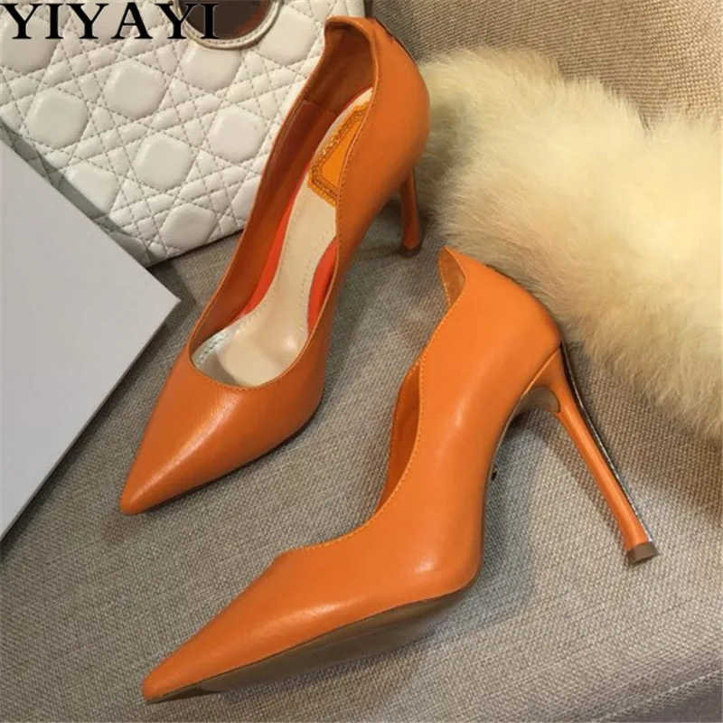

Sexy Pointed Toe Pumps Women Shoes Office Party Shoes Woman Thin High Heels Stiletto Genuine Leather Single Shoes buty damskie