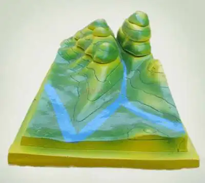 

Contour topographic map interpretation model Junior high school geography Geomorphology teaching instrument Teaching aids