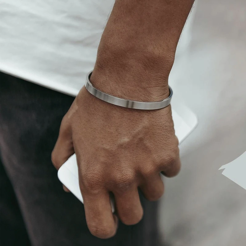 Assorted Colors 3MM to 16MM Men Women Flat Skinny Cuff Bangle Bracelet in Stainless Steel Brackelts Gifts For Mom Dad Sister