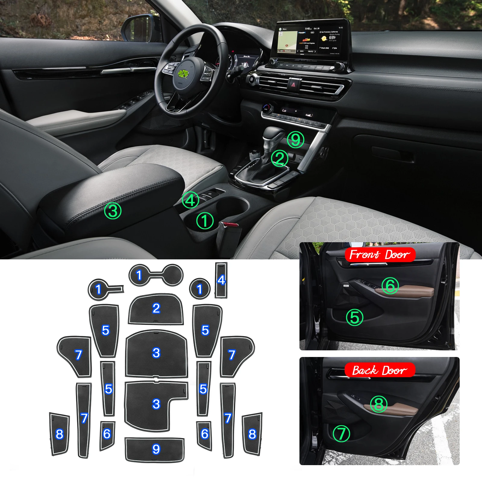 acessórios automotivos, interior, vermelho branco preto