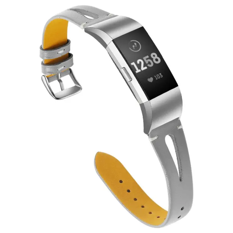 Only strap Кожаные браслеты, совместимые для Fit bit Charge 2, браслет для замены мужчин t ремни для женщин и мужчин большой маленький кожаный ремешок для наручных часов - Цвет: Only strap