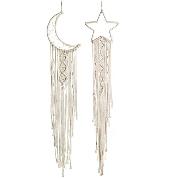 

2Pcs Macrame Dream Catchers for Bedroom Wall Hanging Handmade Woven Dream Catcher for Home Decor
