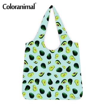 

Coloranimal Lovely Avocado Pattern Women Shopper Bags Large Capacity Grocery Bags Protable Ladies Eco-Friendly Bags Sac a main