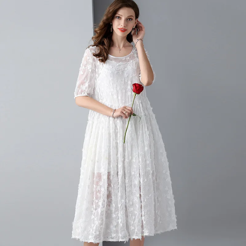 Wit Kant Bloemen Jurken Vrouwen Natuurlijke 2020 Zomer Merk Lange Casual Sexy Kantoor Werk Strand Jurk Plus Size Losse Dropship Wit Kant Bloemen Jurken Vrouwen Natuurlijke 2020 Zomer Merk Lange Casual Sexy Kantoor Werk Strand Jurk Plus Size Losse Dropship