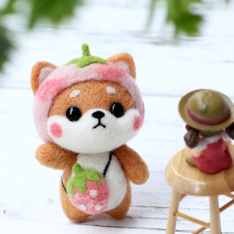 OOTDTY, клубника, мультфильм, шерсть, войлок, ремесло, сделай сам, незавершенный, тыкается игла, материал, сумка