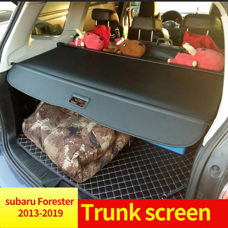 

Cargo Cover Partition Curtain Screen Shade Trunk Security Shield Rear Auto Accessories Black For subaru Forester 2013-2019