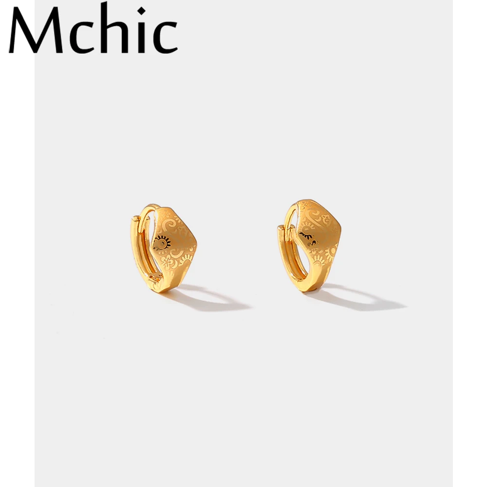 Mchic Trendy Geometric Earrings Gold Color Jewelry Personalized Temperament Pattern Ear Ring for Women Christmas Gift бижутерия