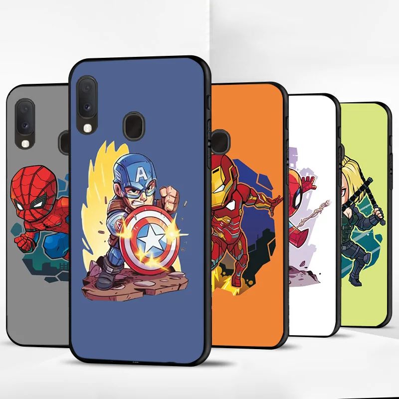 Чехлы Hero для samsung A20e A10 A30 A40 A50 A60 A70 чехол милый Капитан Америка черный ТПУ телефон Сумки для samsung Galaxy A20e чехол