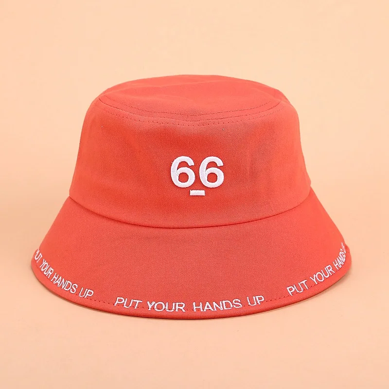 LDSLYJR letter 66 embroidery Bucket Hat Fisherman Hat outdoor travel hat Sun Cap Hats for Men and Women